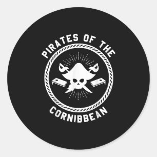Piraten van het Cornibaans team Cornhole Ronde Sticker