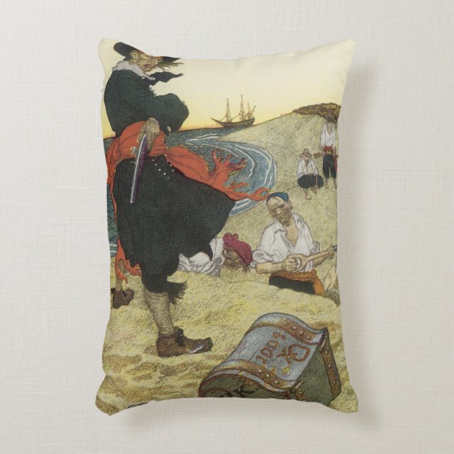  piraten, William Kidd Burying Treasure Accent Kussen (Voorkant(Verticaal))