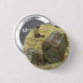  piraten, William Kidd Burying Treasure Ronde Button 5,7 Cm (Voorkant /achterkant)