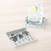 Piraten zijn tuinend met een Wooden been. Grappig Glazen Onderzetter (Schuin)