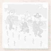 Piraten zijn tuinend met een Wooden been. Grappig Glazen Onderzetter (Achterkant)