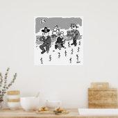 Piraten zijn tuinend met een Wooden been. Grappig Poster (Keuken)