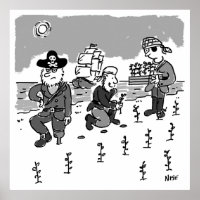 Piraten zijn tuinend met een Wooden been. Grappig