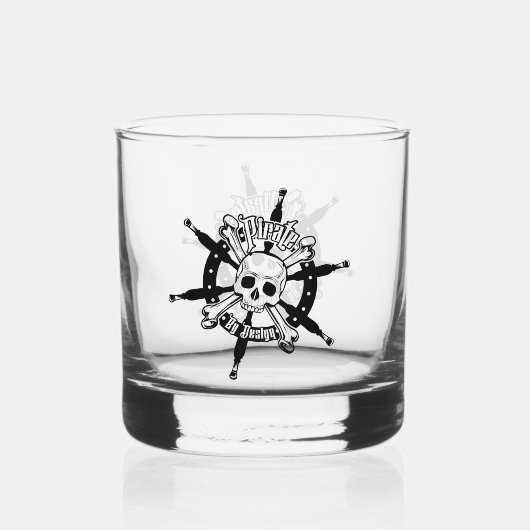 piratenartikelen whisky glas (Voorkant)