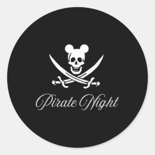 Piratenavond! Bijpassende familie cruise T - shirt Ronde Sticker