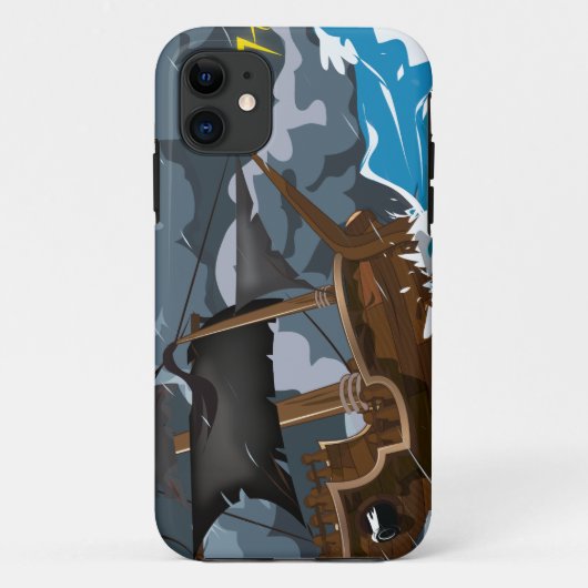 Piratenboot in storm Case-Mate iPhone case (Achterkant)