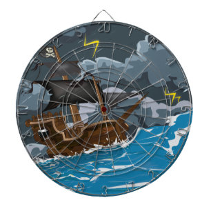 Piratenboot in storm dartbord