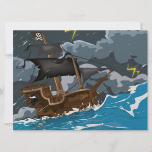 Piratenboot in storm kaart