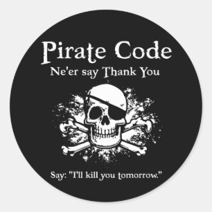 Piratencode: Dank u Ronde Sticker