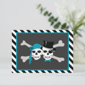 piratenfeest kaart (Staand voorkant)