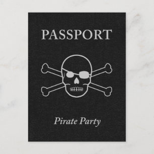 piratenfeestpaspoort uitnodiging briefkaart
