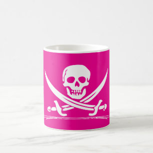 piratengroep in roze vorm koffiemok