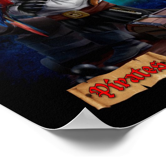 Piratenkat en papegaai poster (Hoek)