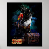 Piratenkat en papegaai poster (Voorkant)