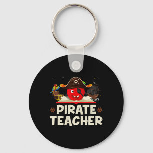 Piratenleraar voor Halloween kostuum T - shirts Pi Sleutelhanger