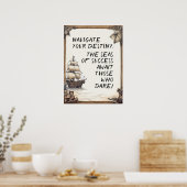 Piratenleven motivatie woorden poster (Keuken)