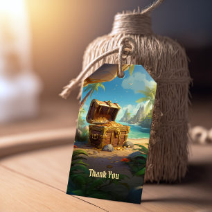 Piratenparadijs Eiland Verjaardag Cadeaulabel