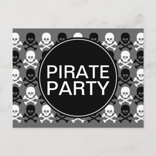 piratenpartij centrumpartij uitnodiging briefkaart (Voorkant)