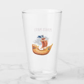 Piratenpartij Schedel Vlag Glas (Achterkant)