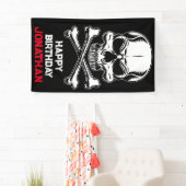 Piratenpartij Verjaardag Scheepsschedel Spandoek (Insitu)