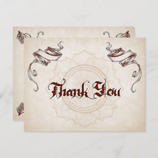 Piratenschat Bruiloft Bedankkaart (Voorkant / Achterkant)