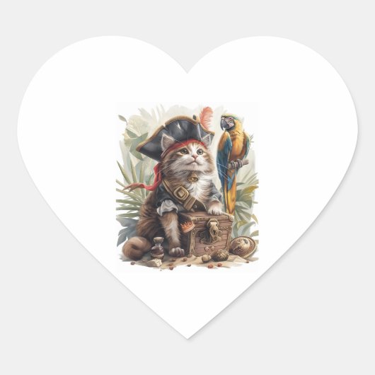 piratenschat hart sticker (Voorkant)