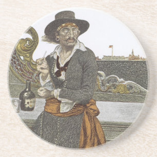 Piratenschat, Kidd op het dek van Adventure Galley Zandsteen Onderzetter
