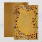 Piratenschatkaart uitnodigingen (Voorkant / Achterkant)