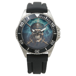 Piratenschedel met zwaarden horloge