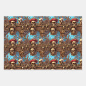 Piratenschedel muiterij hoge zeeen piratenschip inpakpapier vel (Voorkant 2)