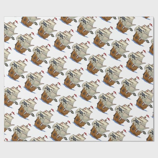 piratenschepen inpakpapier (Vlak)