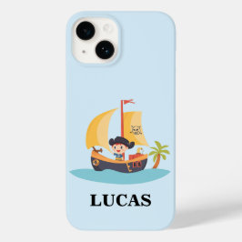 Piratenschip Ahoy-Matey Kinder gepersonaliseerd Case-Mate iPhone 14 Hoesje