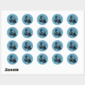 Piratenschip & Anker Zwart Silhouet Stickers 2 (Vel)