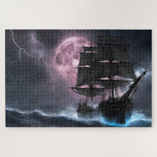 Piratenschip bliksem aardbei maan legpuzzel