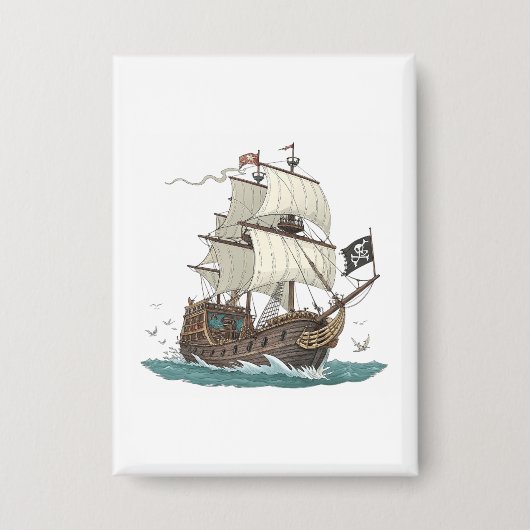 Piratenschip Button (Voorkant)