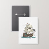 Piratenschip Button (Voorkant / Achterkant)