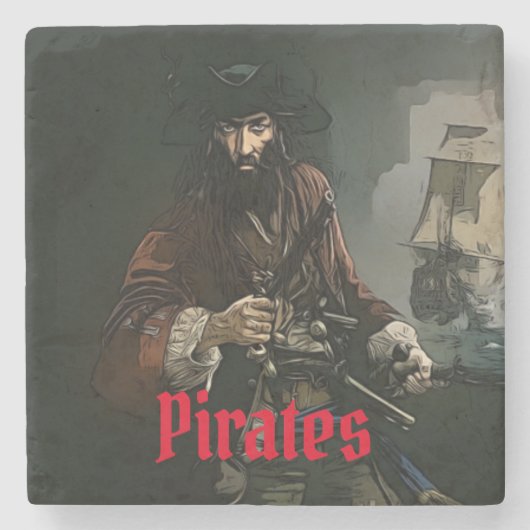 Piratenschip Captain Stone onderzetter (Voorkant)