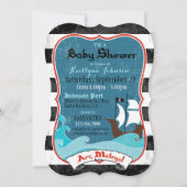Piratenschip en Ocean Baby shower Invitation Kaart (Voorkant)