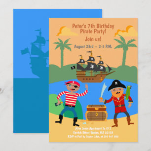 Piratenschip- en -schatkistpartij kaart