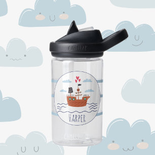 Piratenschip gepersonaliseerde Kinder waterfles