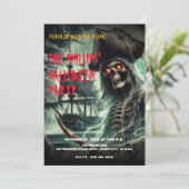 Piratenschip Ghost Halloween Kostuumfeest Kaart (Staand voorkant)