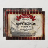 Piratenschip Grungy Grunge Party Uitnodiging (Voorkant / Achterkant)
