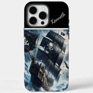 piratenschip in een storm iPhone 16 pro max hoesje