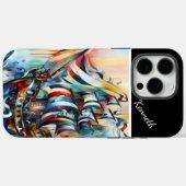 Piratenschip in stormachtig Zee Case-Mate iPhone Case (Achterkant (horizontaal))