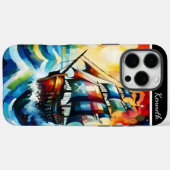 Piratenschip in stormachtige Zeeen Case-Mate iPhone Case (Achterkant (horizontaal))