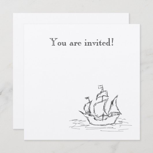 Piratenschip. Kaart (Voorkant / Achterkant)