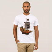 Piratenschip Mannen T-shirt (Voorkant volledig)