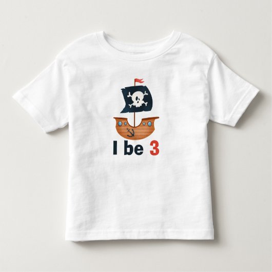 Piratenschip personaliseer verjaardag kinder shirts (Voorkant)