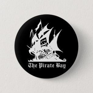 piratenschip pirate bay logo ronde button 5,7 cm