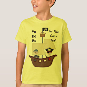 Piratenschip schat vierde verjaardag t-shirt